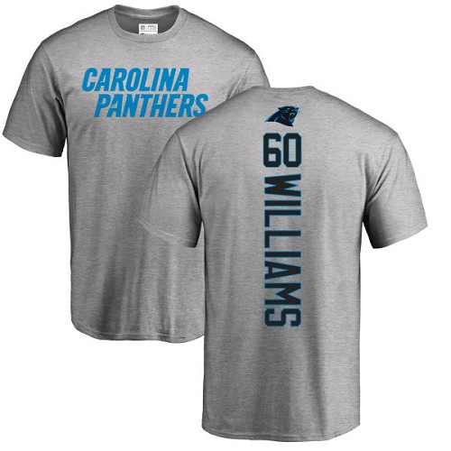 Carolina Panthers Men Ash Daryl Williams Backer NFL Football #60 T Shirt